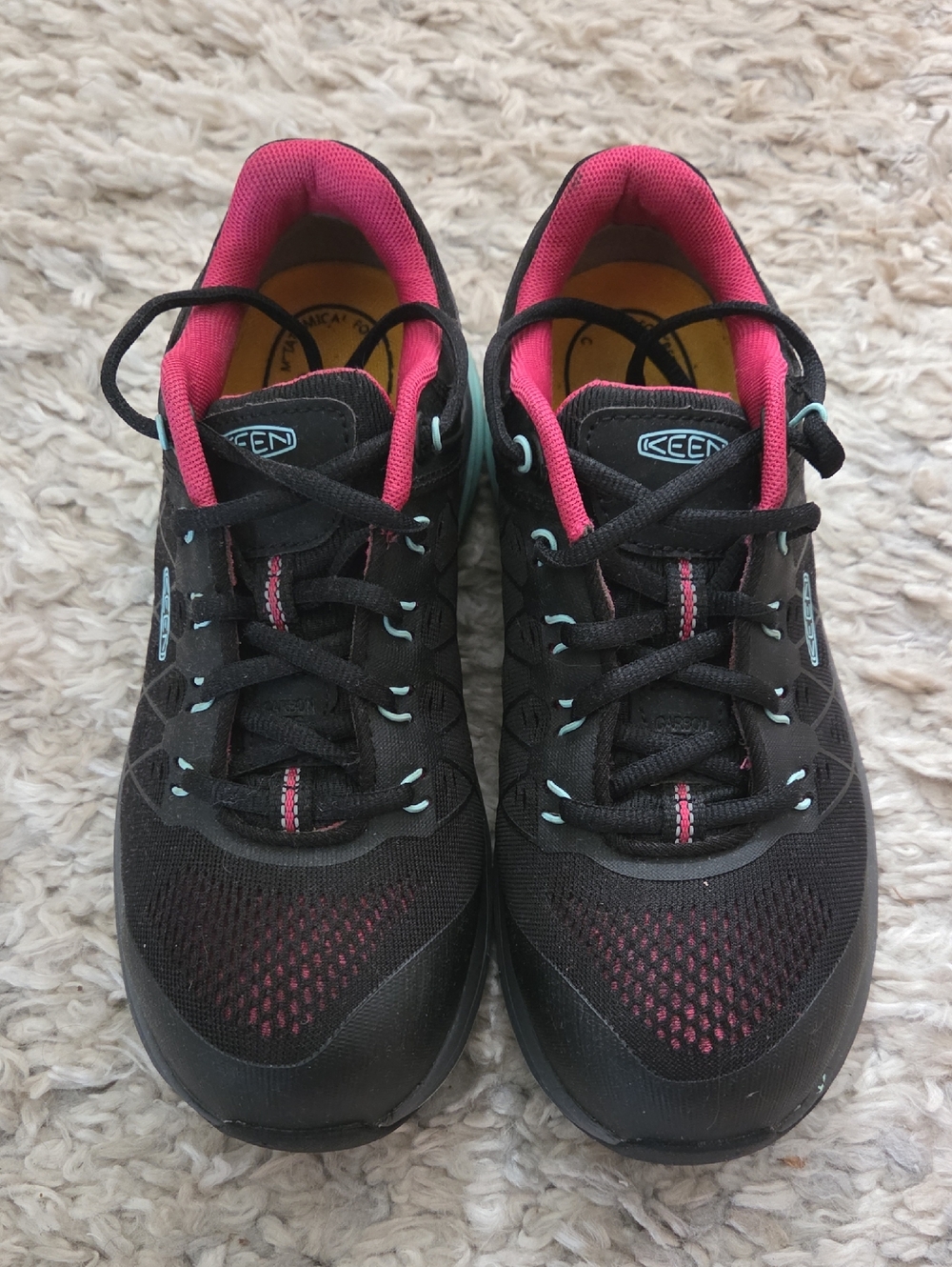 Keen Women's Black Composite Toe Sneakers with Pink Lining - Worn Once